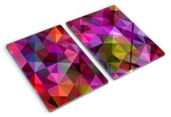 Üveg vágódeszka Geometria rózsaszín és lila árnyalatokban