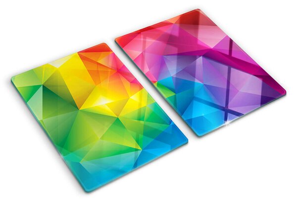 Üveg vágódeszka fényképpel Színes geometria a szivárvány árnyalataiban