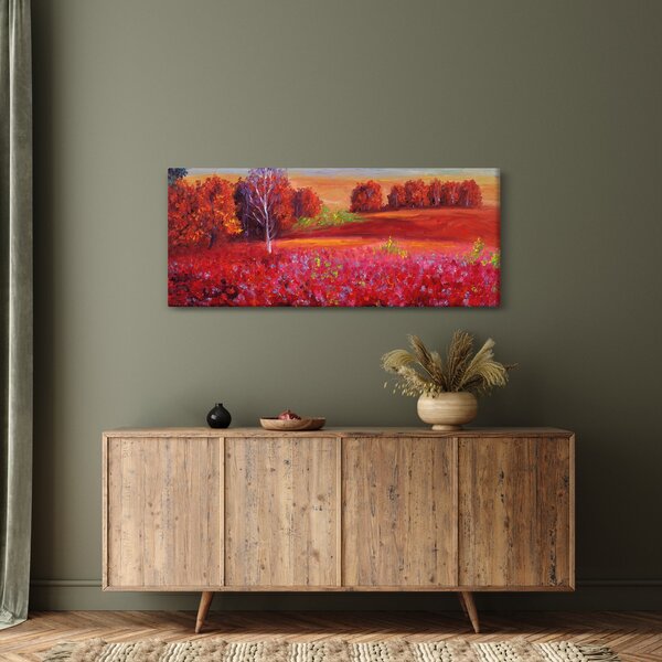 Egy vörös táj képe (120x50 cm)