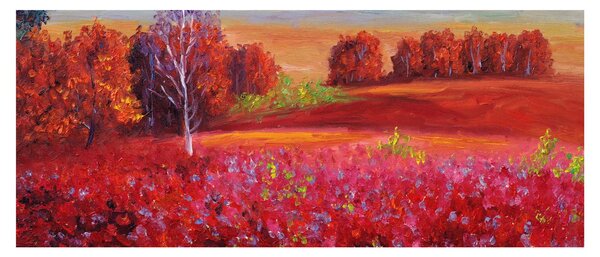 Egy vörös táj képe (120x50 cm)