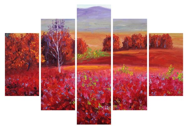 Egy vörös táj képe (150x105 cm)