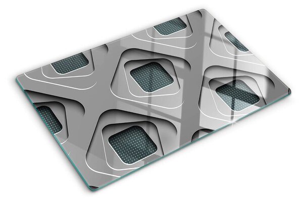 Üveg vágódeszka fényképpel Geometriai minták szürke árnyalatokban