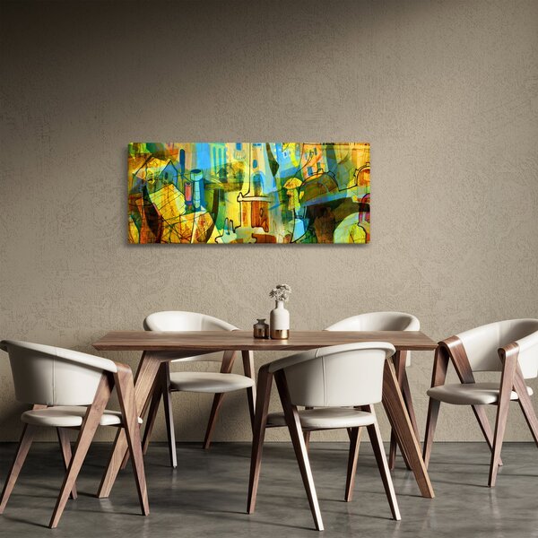Kép - Építészet, kubista absztrakció (120x50 cm)