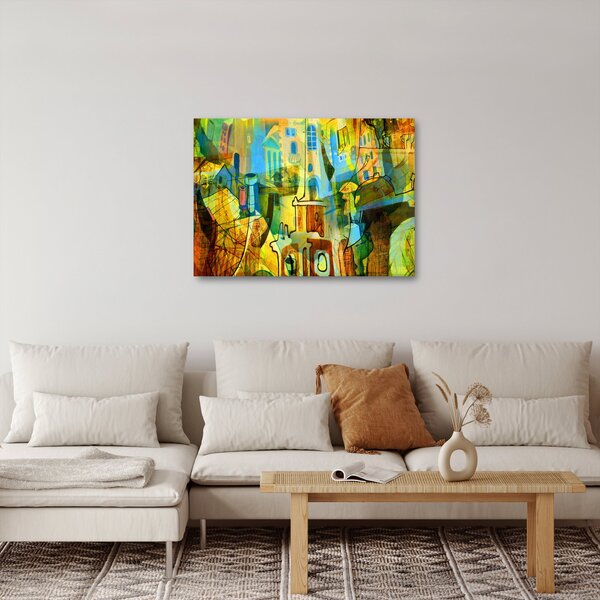 Kép - Építészet, kubista absztrakció (70x50 cm)