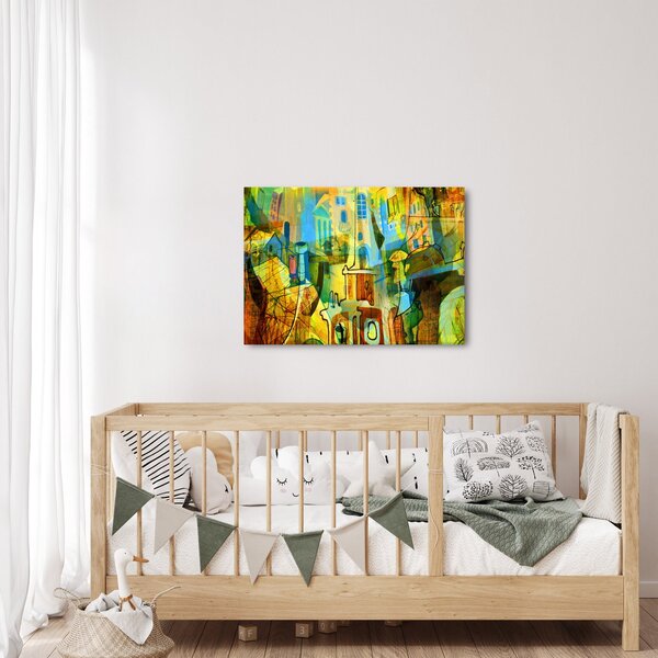 Kép - Építészet, kubista absztrakció (70x50 cm)