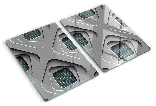 Üveg vágódeszka fényképpel Geometriai minták szürke árnyalatokban