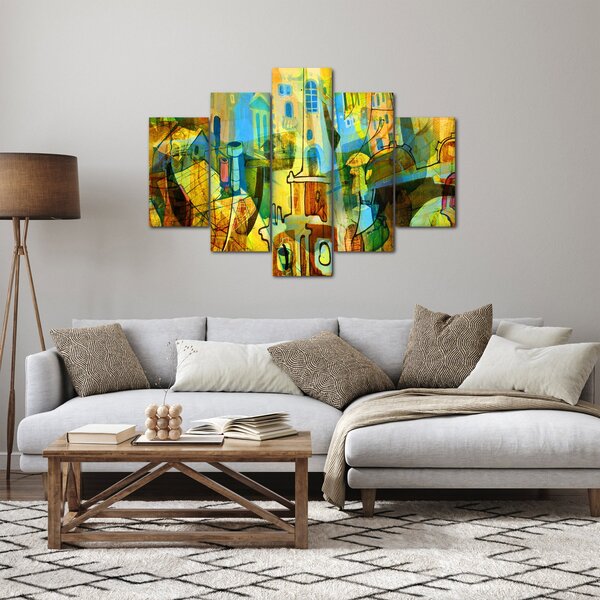 Kép - Építészet, kubista absztrakció (150x105 cm)