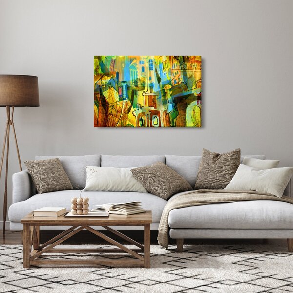 Kép - Építészet, kubista absztrakció (90x60 cm)