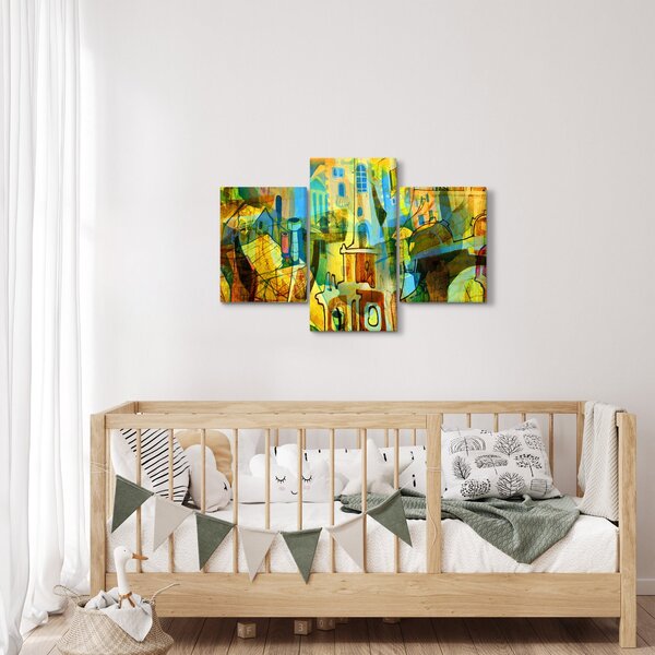 Kép - Építészet, kubista absztrakció (90x60 cm)