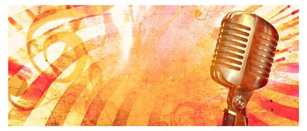 Kép - Retro mikrofon (120x50 cm)