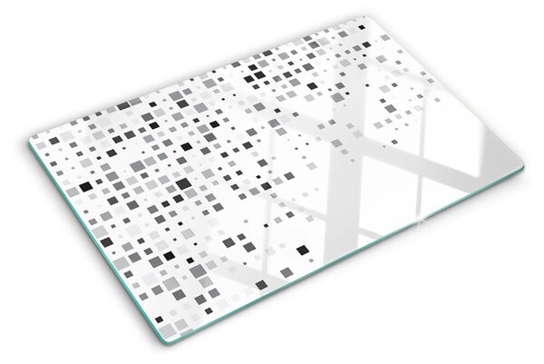 Edzett üveg vágódeszka Geometriai minták szürke árnyalatokban