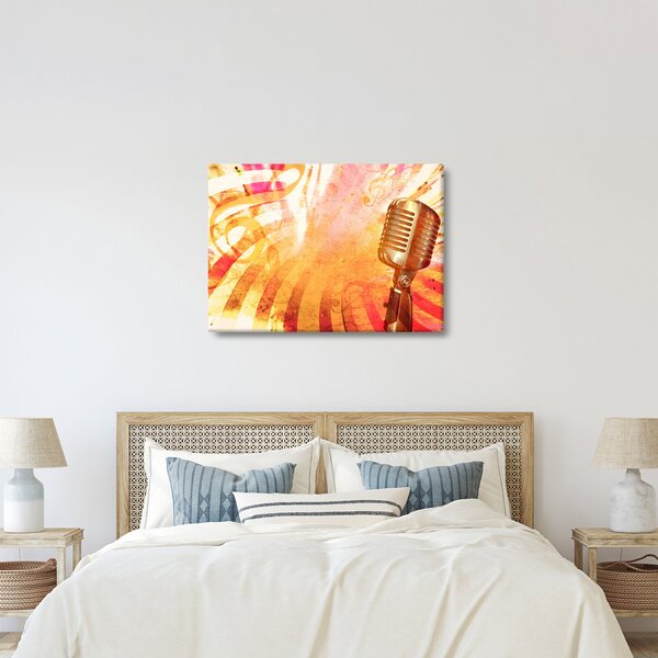 Kép - Retro mikrofon (70x50 cm)