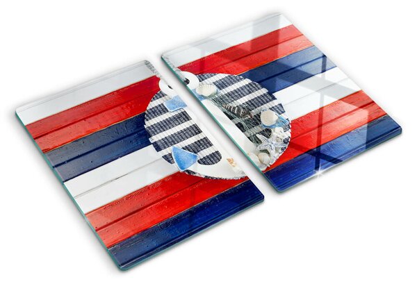 Edzett üveg vágódeszka Horgony a csíkok hátterében
