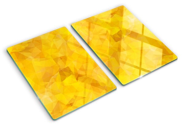 Üveg vágódeszka Sárga geometrikus mozaik