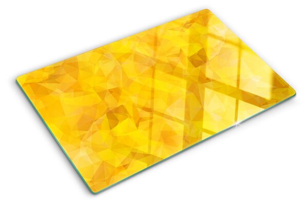 Üveg vágódeszka Sárga geometrikus mozaik