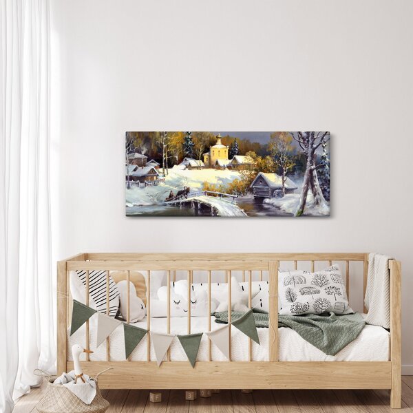Kép - téli város (120x50 cm)