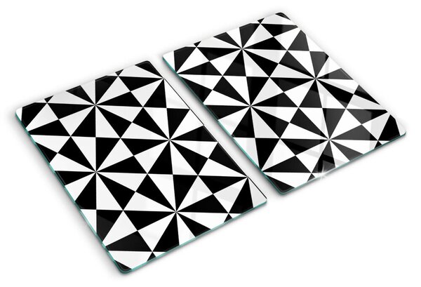 Üveg vágódeszka fényképpel Geometriai háromszögek fekete-fehérben