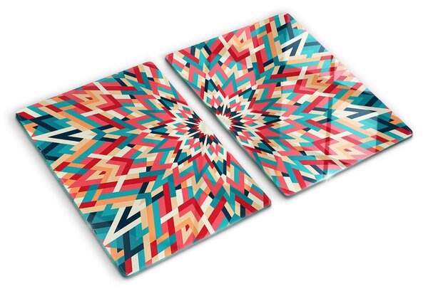 Üveg vágódeszka fényképpel Többszínű mandala