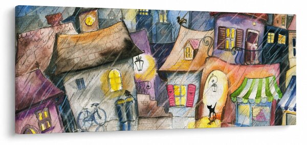 Kép - esős este (120x50 cm)