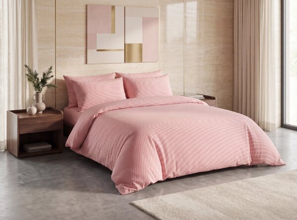 LINE PINK rózsaszín pamut ágyneműhuzat Ágyneműhuzat mérete: 70 x 90 cm | 140 x 200 cm