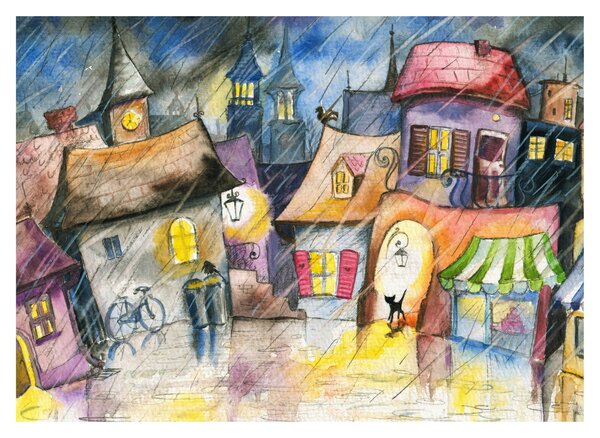 Kép - esős este (70x50 cm)