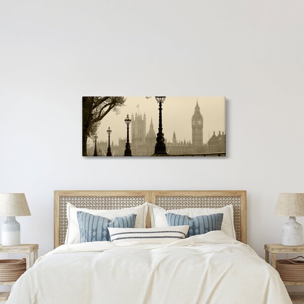 Kép - London a ködben, Anglia (120x50 cm)