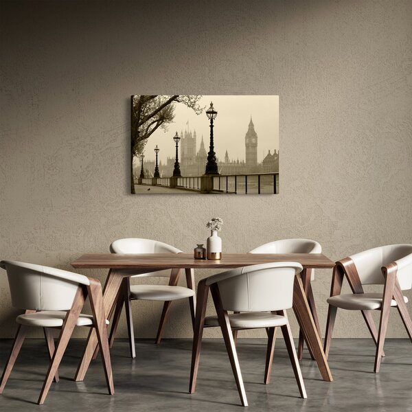 Kép - London a ködben, Anglia (90x60 cm)