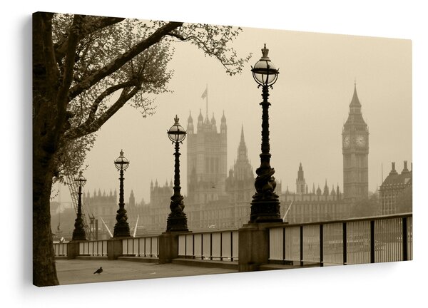 Kép - London a ködben, Anglia (90x60 cm)