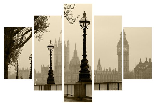 Kép - London a ködben, Anglia (150x105 cm)