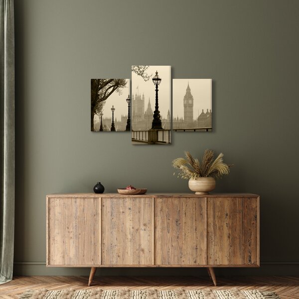 Kép - London a ködben, Anglia (90x60 cm)