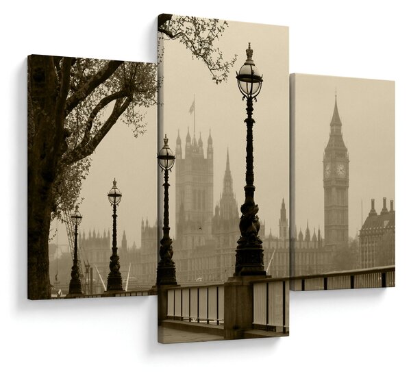 Kép - London a ködben, Anglia (90x60 cm)