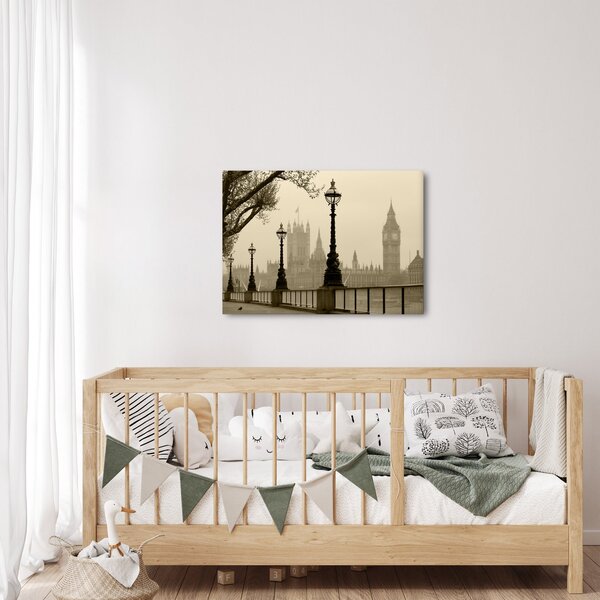 Kép - London a ködben, Anglia (70x50 cm)