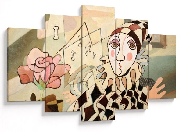 Kép - kubizmus -harlequin and rose (150x105 cm)