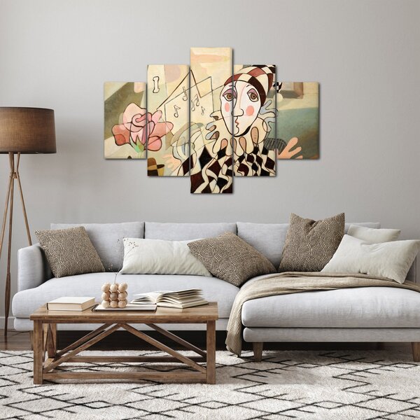 Kép - kubizmus -harlequin and rose (150x105 cm)