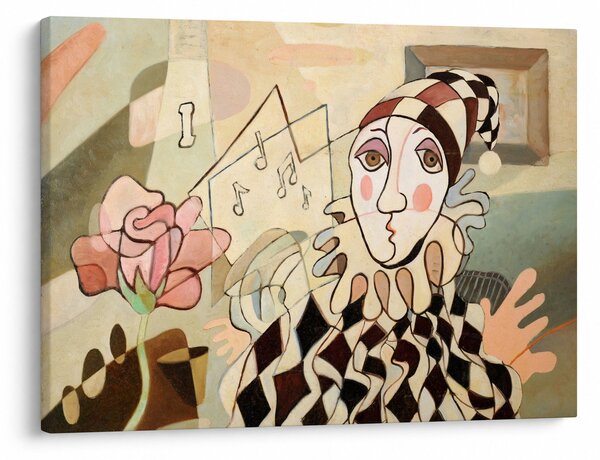 Kép - kubizmus -harlequin and rose (70x50 cm)