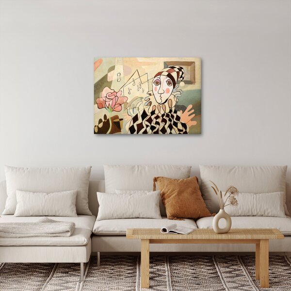 Kép - kubizmus -harlequin and rose (70x50 cm)