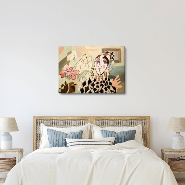 Kép - kubizmus -harlequin and rose (70x50 cm)