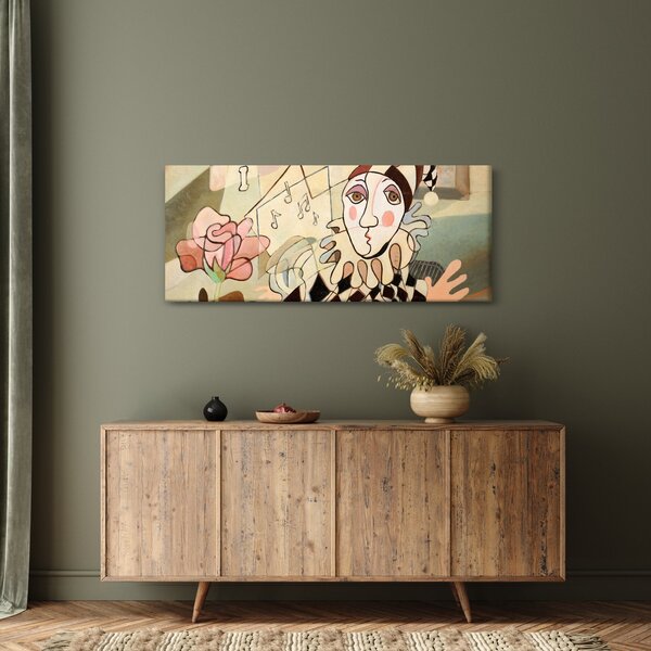 Kép - kubizmus -harlequin and rose (120x50 cm)