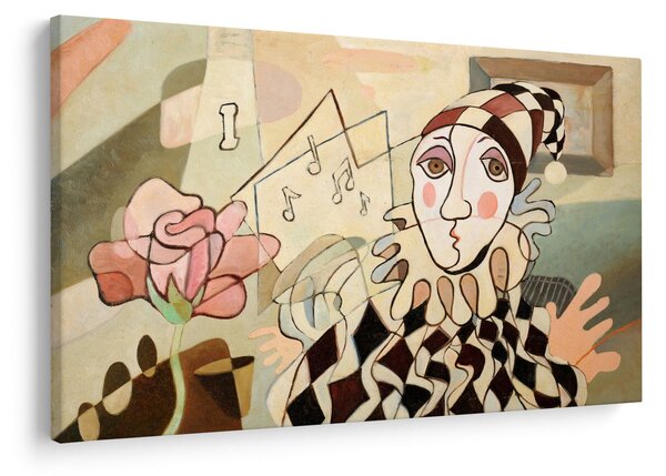 Kép - kubizmus -harlequin and rose (90x60 cm)