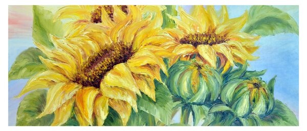 Virágzó napraforgó képe (120x50 cm)