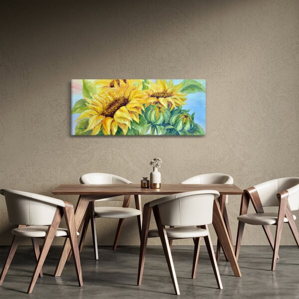 Virágzó napraforgó képe (120x50 cm)