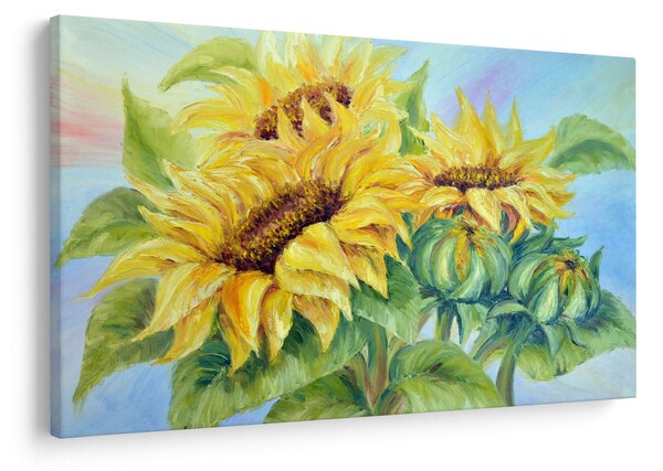 Virágzó napraforgó képe (90x60 cm)