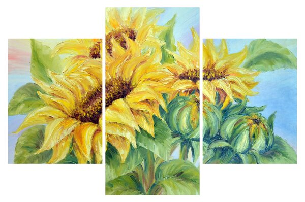 Virágzó napraforgó képe (90x60 cm)