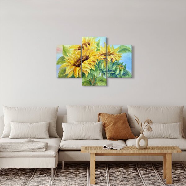 Virágzó napraforgó képe (90x60 cm)