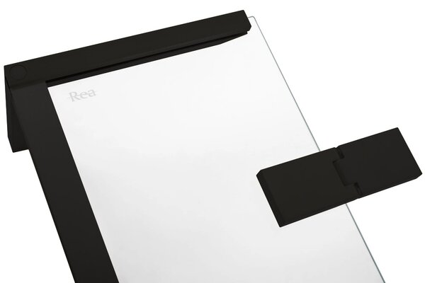 Rea Hugo, 1-szárnyú zuhanyajtó nyitásra 90x200,5 cm, 6 mm átlátszó üveg, fekete profil, KPL-45207