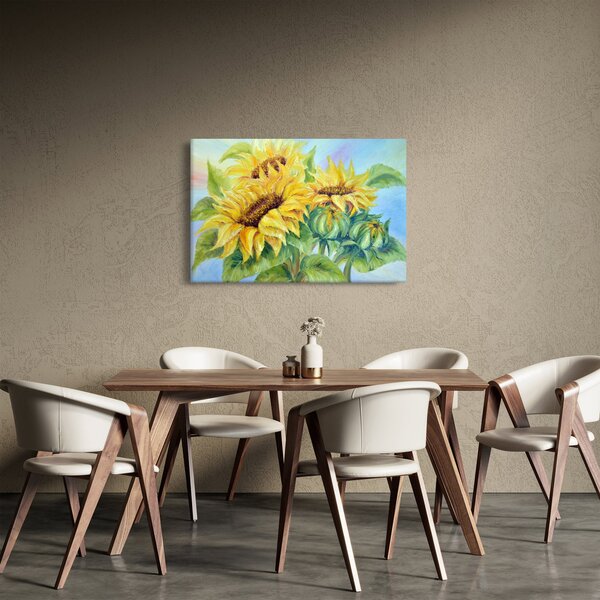 Virágzó napraforgó képe (90x60 cm)