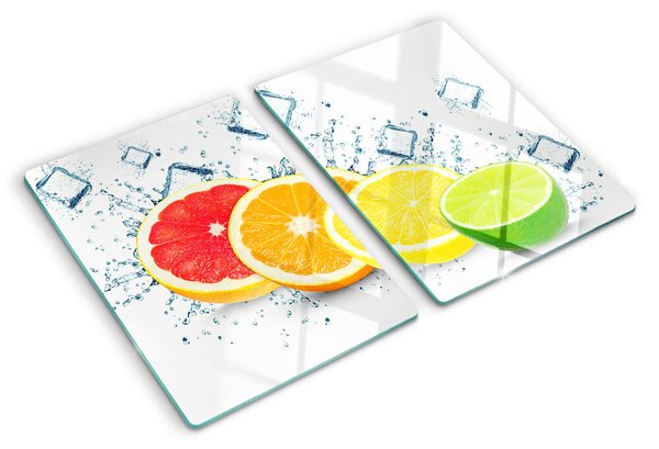 Üveg vágódeszka Citrusfélék színes szeletekben