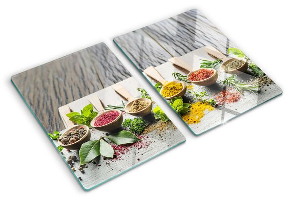 Edzett üveg vágódeszka Fűszerek és gyógynövények