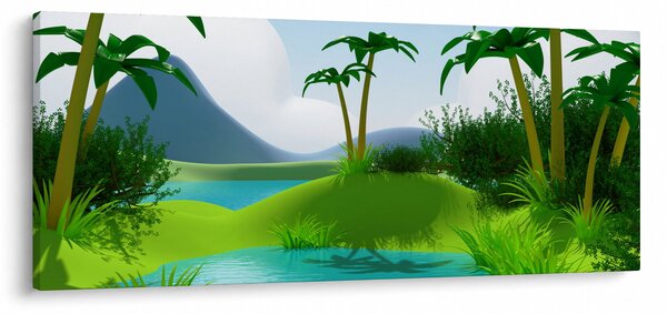 Kép - tavak dzsungelben (120x50 cm)