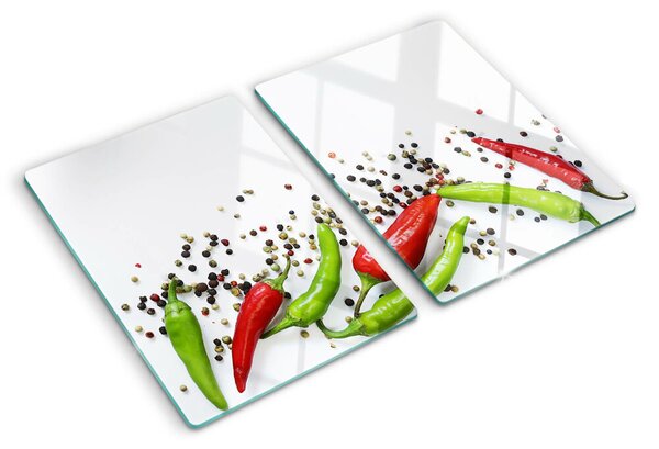 Üveg vágódeszka Paprika és bors